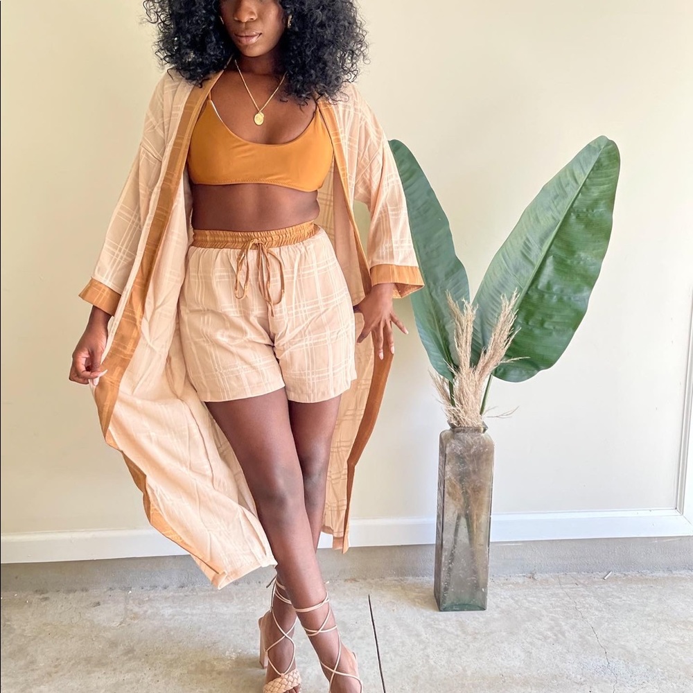 Two Piece Kimono & Short Set